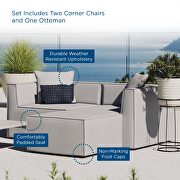 Outdoor patio upholstered loveseat and ottoman set in gray by Modway additional picture 10