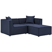 Outdoor patio upholstered loveseat and ottoman set in navy by Modway additional picture 2