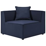 Outdoor patio upholstered loveseat and ottoman set in navy additional photo 3 of 8