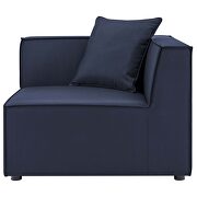 Outdoor patio upholstered loveseat and ottoman set in navy additional photo 5 of 8