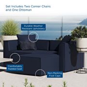 Outdoor patio upholstered loveseat and ottoman set in navy by Modway additional picture 9