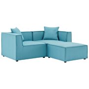 Outdoor patio upholstered loveseat and ottoman set in turquoise by Modway additional picture 2