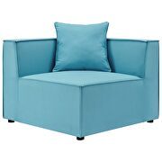 Outdoor patio upholstered loveseat and ottoman set in turquoise by Modway additional picture 3