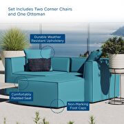 Outdoor patio upholstered loveseat and ottoman set in turquoise by Modway additional picture 9