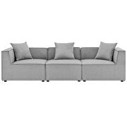 Outdoor patio upholstered 3-piece sectional sofa in gray by Modway additional picture 2