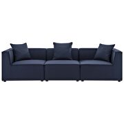 Outdoor patio upholstered 3-piece sectional sofa in navy by Modway additional picture 2