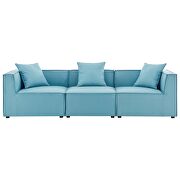 Outdoor patio upholstered 3-piece sectional sofa in turquoise by Modway additional picture 2