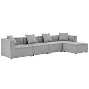 Outdoor patio upholstered 5-piece sectional sofa in gray by Modway additional picture 2
