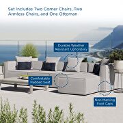 Outdoor patio upholstered 5-piece sectional sofa in gray by Modway additional picture 12
