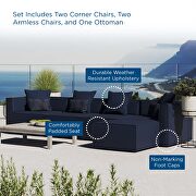 Outdoor patio upholstered 5-piece sectional sofa in navy by Modway additional picture 12