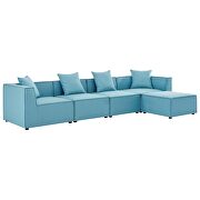 Outdoor patio upholstered 5-piece sectional sofa in turquoise by Modway additional picture 2