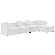 Outdoor patio upholstered 5-piece sectional sofa in white by Modway additional picture 2