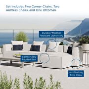 Outdoor patio upholstered 5-piece sectional sofa in white by Modway additional picture 12