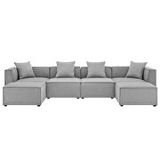 Outdoor patio upholstered 6-piece sectional sofa in gray by Modway additional picture 2