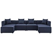 Outdoor patio upholstered 6-piece sectional sofa in navy by Modway additional picture 2
