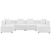 Outdoor patio upholstered 6-piece sectional sofa in white by Modway additional picture 2