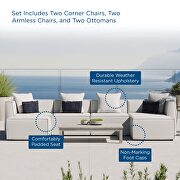 Outdoor patio upholstered 6-piece sectional sofa in white by Modway additional picture 12