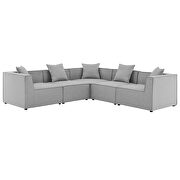 Gray finish outdoor patio upholstered 5-piece sectional sofa by Modway additional picture 2