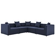 Navy finish outdoor patio upholstered 5-piece sectional sofa by Modway additional picture 2