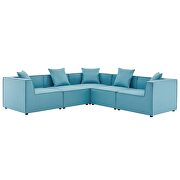 Turquoise finish outdoor patio upholstered 5-piece sectional sofa by Modway additional picture 2