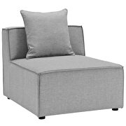 Gray finish outdoor patio upholstered 6-piece sectional sofa by Modway additional picture 7