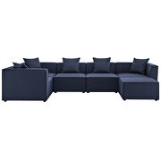 Navy finish outdoor patio upholstered 6-piece sectional sofa by Modway additional picture 2