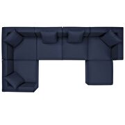 Navy finish outdoor patio upholstered 6-piece sectional sofa by Modway additional picture 3