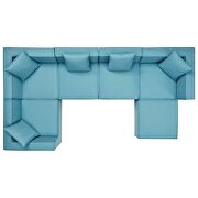 Turquoise finish outdoor patio upholstered 6-piece sectional sofa by Modway additional picture 3