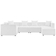 White finish outdoor patio upholstered 6-piece sectional sofa by Modway additional picture 2