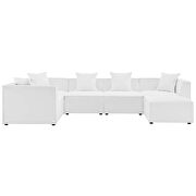 White finish outdoor patio upholstered 6-piece sectional sofa additional photo 2 of 11