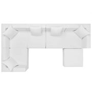 White finish outdoor patio upholstered 6-piece sectional sofa additional photo 3 of 11