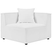 White finish outdoor patio upholstered 6-piece sectional sofa additional photo 4 of 11