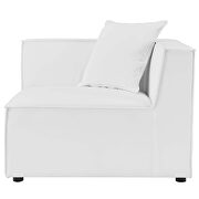 White finish outdoor patio upholstered 6-piece sectional sofa additional photo 5 of 11