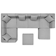 Gray finish outdoor patio upholstered 7-piece sectional sofa by Modway additional picture 3