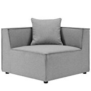Gray finish outdoor patio upholstered 7-piece sectional sofa additional photo 4 of 11