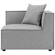 Gray finish outdoor patio upholstered 7-piece sectional sofa additional photo 5 of 11