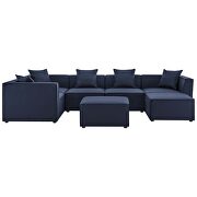 Navy finish outdoor patio upholstered 7-piece sectional sofa by Modway additional picture 2