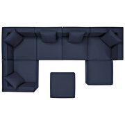 Navy finish outdoor patio upholstered 7-piece sectional sofa by Modway additional picture 3