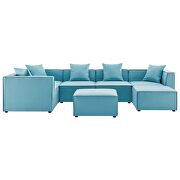 Turquoise finish outdoor patio upholstered 7-piece sectional sofa by Modway additional picture 2