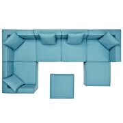 Turquoise finish outdoor patio upholstered 7-piece sectional sofa by Modway additional picture 3