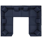 Navy finish outdoor patio upholstered 8-piece sectional sofa additional photo 2 of 8