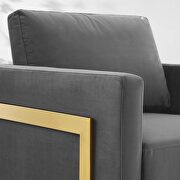 Performance velvet accent chair in gold gray additional photo 3 of 8