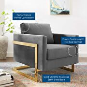 Performance velvet accent chair in gold gray by Modway additional picture 9