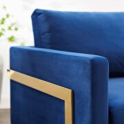 Performance velvet accent chair in gold navy additional photo 3 of 8