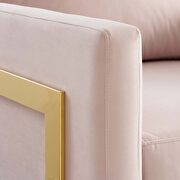 Performance velvet accent chair in gold pink additional photo 2 of 8