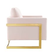 Performance velvet accent chair in gold pink additional photo 4 of 8