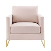 Performance velvet accent chair in gold pink additional photo 5 of 8