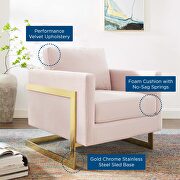Performance velvet accent chair in gold pink by Modway additional picture 9