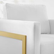 Performance velvet accent chair in gold white additional photo 3 of 8