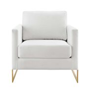 Performance velvet accent chair in gold white additional photo 4 of 8